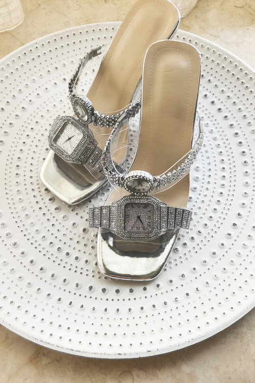 Luxury Watch Straps - Sepatu hak tinggi kristal desain asli,