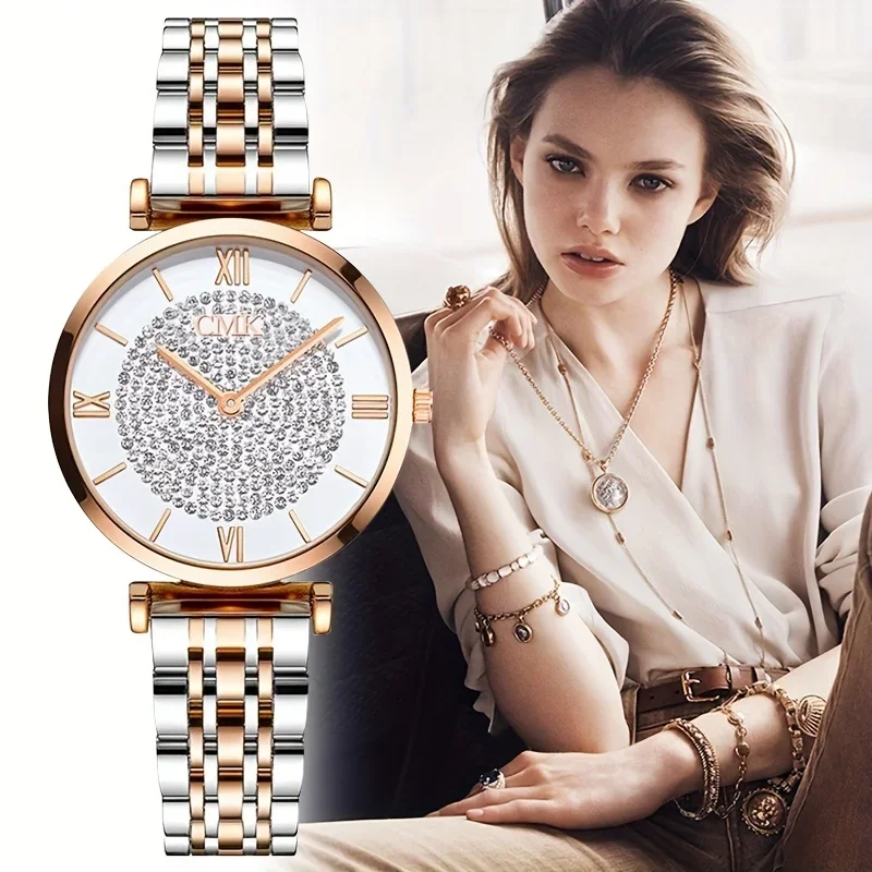 Luxury Watch Straps - Jam tangan kuarsa Dial angka Romawi,
