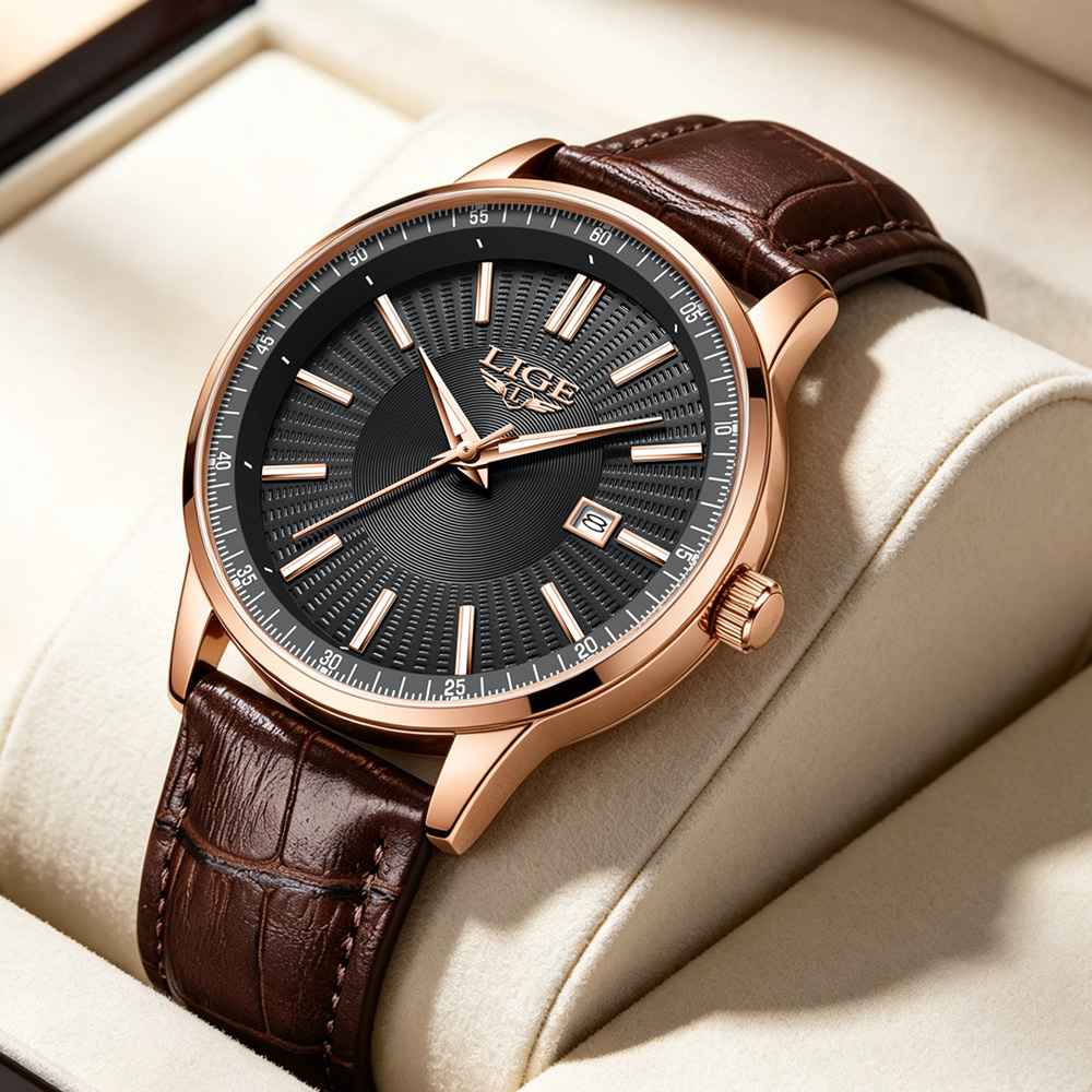 Luxury Watch Holder For Men - Jam Tangan Pria Mewah Merek LIGE,