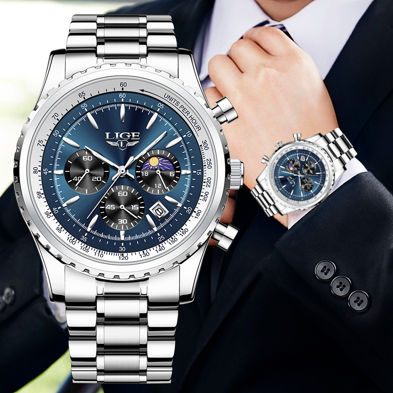 LIGE jam tangan Quartz pria, a - Luxury Watch Investment ulasan dan harga