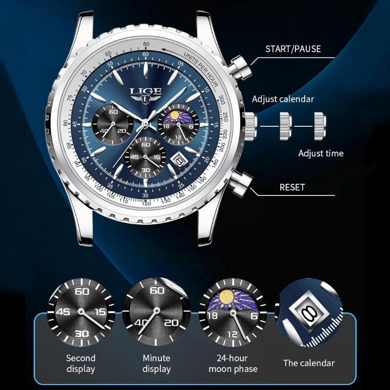 LIGE jam tangan Quartz pria, a - Luxury Watch Investment ulasan dan harga