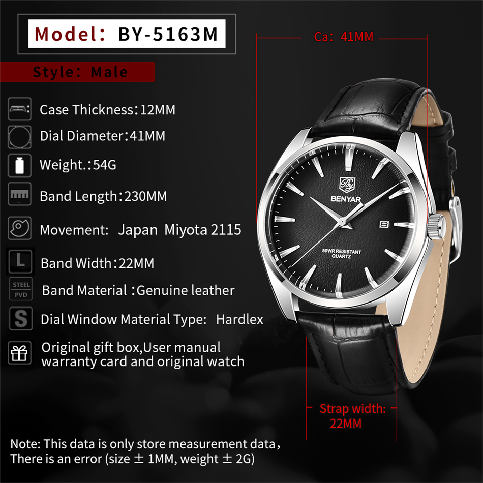 Jam Tangan Pria Benyar 5163 Me - Luxury Watch Holder For Men ulasan dan harga