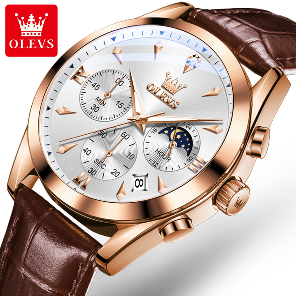 OLEVS jam tangan Quartz pria,  - Luxury Watch Holder For Men ulasan dan harga