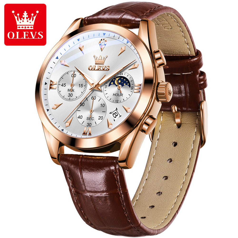OLEVS jam tangan Quartz pria,  - Luxury Watch Holder For Men ulasan dan harga